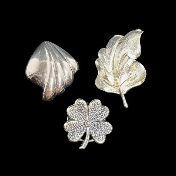 Lot Of 3 Gold Tone Scarf Clips - Picture 1 of 5